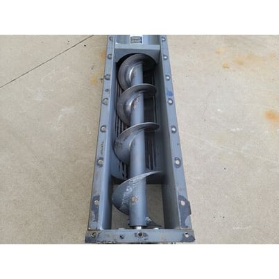 9" diameter x 9' long, Industrial screw auger conveyor feeder, double flanged U-trough, #18219 - Image 4