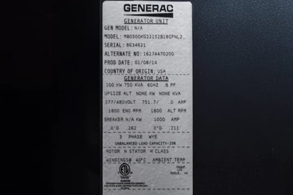 500 KW Generac #MB0500KG22152B18GPNL2, dual fuel generator, 277/480 Volts, #88715 - Image 7