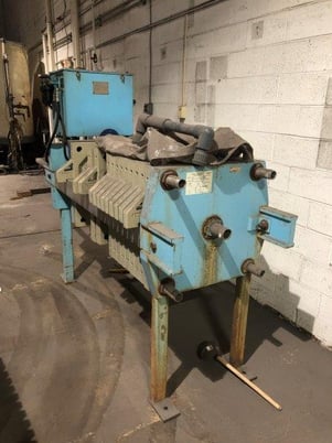 24" x 24" Eimco #M630FB, plate filter press, 12 plates, s/n 42121-01-A - Image 1