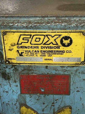Fox #320-63, 20" dbl end grinder, s/n 6956056, only using 1 side as a belt grinder - Image 2