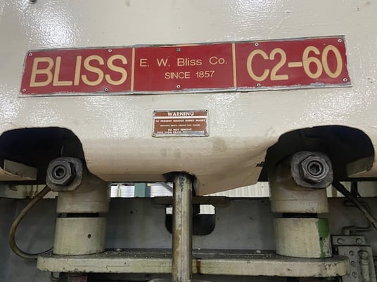 Bliss #C2-60, straight side double crank, 100 SPM, 3" stroke, air clutch & brake, 28x48" bed, light curtain - Image 7