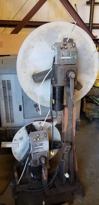 500 lb. Rapid-Air #R56A-P, dual motorized coil reels, 6" W/4" width, 36" OD/ 24" outside dimensions, 1989 - Image 2