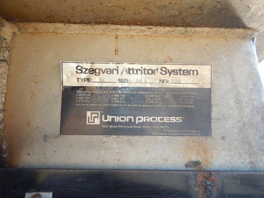 Union Process Szegvari type B size 15.5, attritor, approx 18" x 20" chamber - Image 6
