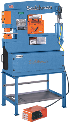 3" x 3" x 5/16" Scotchman #Porta-Fab-45, hydraulic ironworker, 45 ton, 2" die holder, electric foot pedal - Image 1