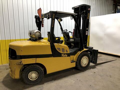 10000 lb. Yale #GLP-120, LP gas forklift, side shift, solid tires - Image 4