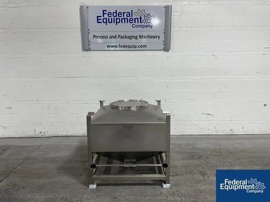 17.65 cu.ft., LB Bohle #TC 500, stainless steel bin, 500 Liter, stackable design, one bottom with manual valve - Image 1