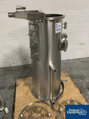 Glatt #GPCG5, fluid bed dryer top spray insert, stainless steel, w/product bowl on cart - Image 3