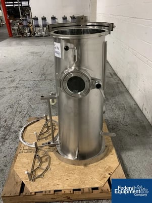 Glatt #GPCG5, fluid bed dryer top spray insert, stainless steel, w/product bowl on cart - Image 4