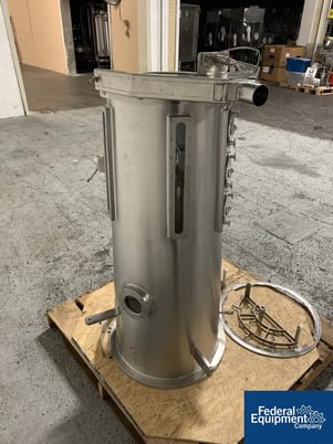 Glatt #GPCG5, fluid bed dryer top spray insert, stainless steel, w/product bowl on cart - Image 5