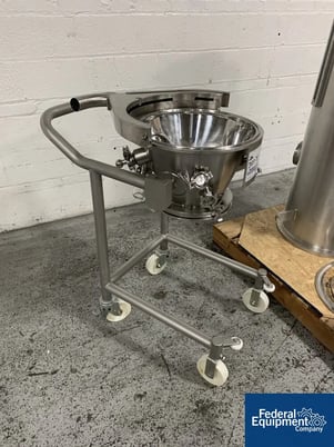 Glatt #GPCG5, fluid bed dryer top spray insert, stainless steel, w/product bowl on cart - Image 7