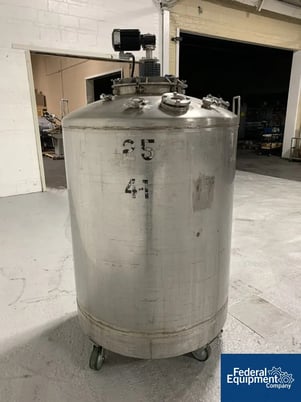 1400 liter Stainless Steel Mix Tank, 42" x 48", 3/8 HP agitator, 230 volt, 21" manway - Image 5