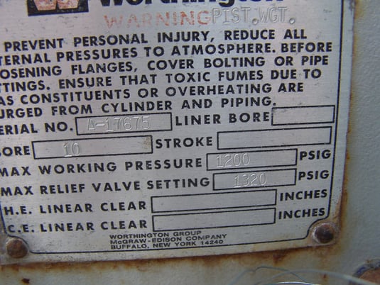 10" Bore, Worthington, Compressor Cylinder Of5hu2 - Image 2