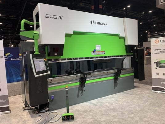 193 Ton, Ermak #EVO-3 CNC hybrid press brake, 1' overall, 128" between housing, 10.83" stroke, 16.14" throat - Image 1