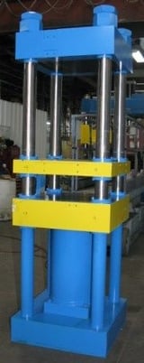 170 Ton, Hydraulic press, up-act, 16" stroke, 37"/41" daylight, 21" x 21" between posts - Image 1
