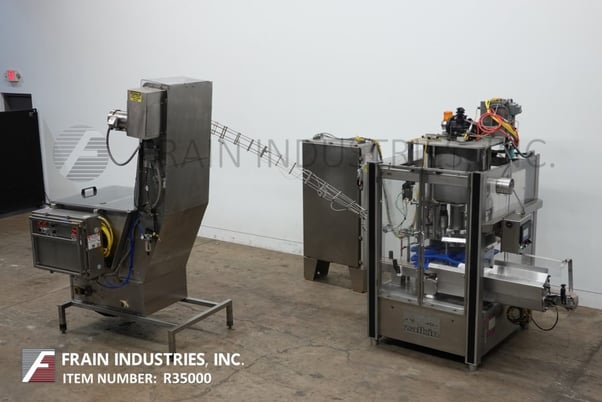 Zalkin, Stainless Steel, 3 head rotary chuck capper and feeder, rated from 16-40 containers per minute - Image 1