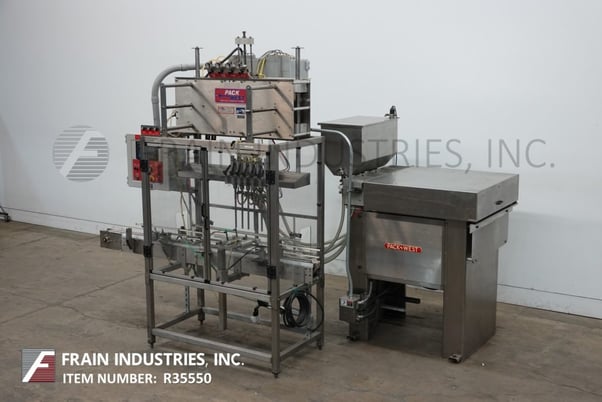 Pack West #6BPF-Q-RF-LR-PLC, automatic, inline, 6-head filler and ...