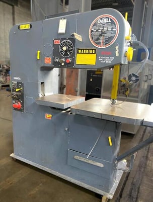 35.5" x 13" DoAll #3613-20, vertical band saw, 1" x125"blade, 3 HP, 5-5200 FPM, 30" x 30" tilt table, 1984 - Image 1