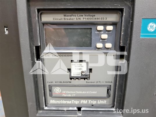 1600 Amps GE Wph-16 Mo/do We2gcqkx1xaxxbx 120 Volts AC Shunt Trip, Mvt Pm Lsig, 1600 Amps Ct, 1200 Amps Rp - Image 4