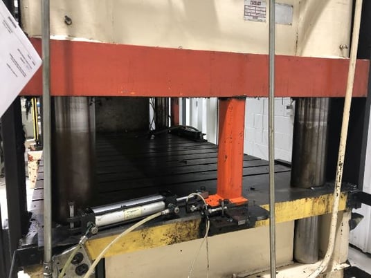 300 Ton, Schuler #4-CP-300, 4-post, 6" stroke, 20" daylight, 74" x 52" bed, AB SLC, floor standing - Image 7