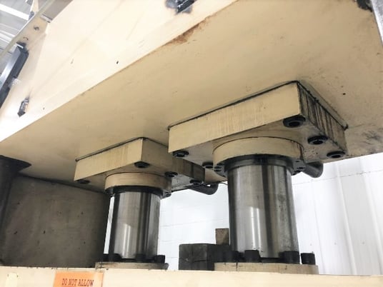 300 Ton, Schuler #4-CP-300, 4-post, 6" stroke, 20" daylight, 74" x 52" bed, AB SLC, floor standing - Image 8