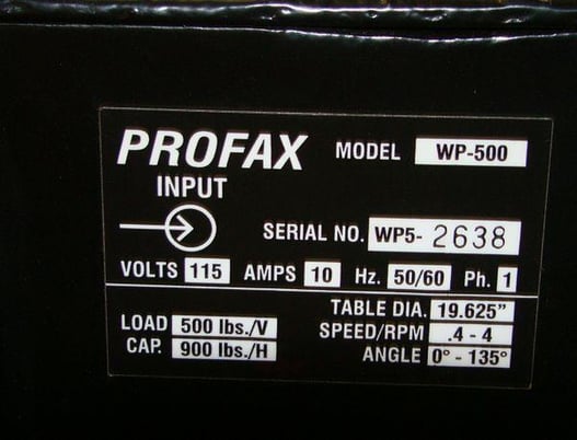 500 lb. Profax #WP-500, welding positioner, 3-jaw 12" chuck, R/F foot pedal, new & used - Image 5