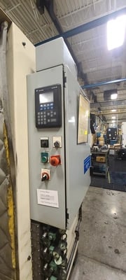 D.o. James Engineering #562, automatic twin spindle gear deburrer, 14" gear diameter, AB PLC - Image 3