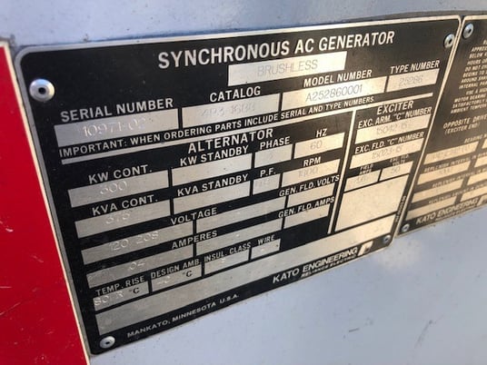 300 KW Caterpillar #3406, 492 hours, 208 Volts, 1986, S/N 2WB14962 - Image 2