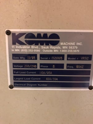 Komo #VR512, CNC router, 5' x12' table, 8 pos., 145" X, 84" Y, 9" Z, 18k RPM, ISO 30, 16 HP, Fanuc 0-M, 1995 - Image 5