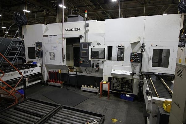 Fuji #ANS-3400, single spindle twin turret CNC lathe, Fanuc 0iT-TD ...