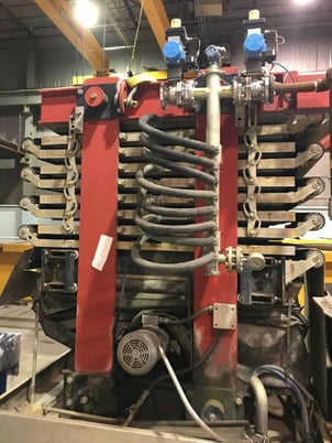 Larox #PF12.5, vertical pressure filter, skid mounted, 8 chamber press, Hydraulics, PLC control panel - Image 4