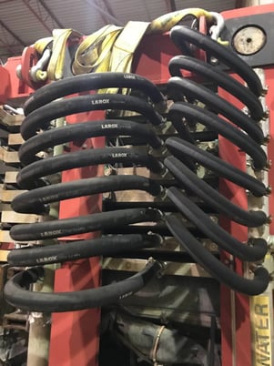 Larox #PF12.5, vertical pressure filter, skid mounted, 8 chamber press, Hydraulics, PLC control panel - Image 5