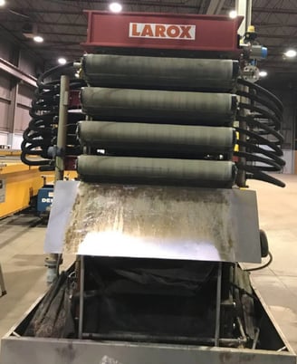 Larox #PF12.5, vertical pressure filter, skid mounted, 8 chamber press, Hydraulics, PLC control panel - Image 6