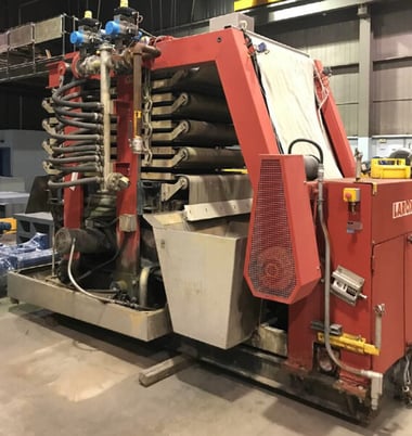 Larox #PF12.5, vertical pressure filter, skid mounted, 8 chamber press, Hydraulics, PLC control panel - Image 7