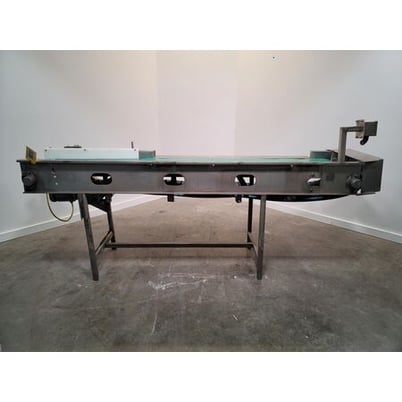 20" width x 8' long, stainless steel slider, bed flat belt conveyor - Image 3