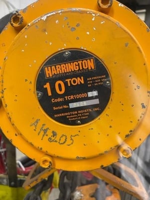 .2 Ton, Harrington #TCR10000, Pneumatic Chain Hoist, S/N 2015-H067C - Image 2