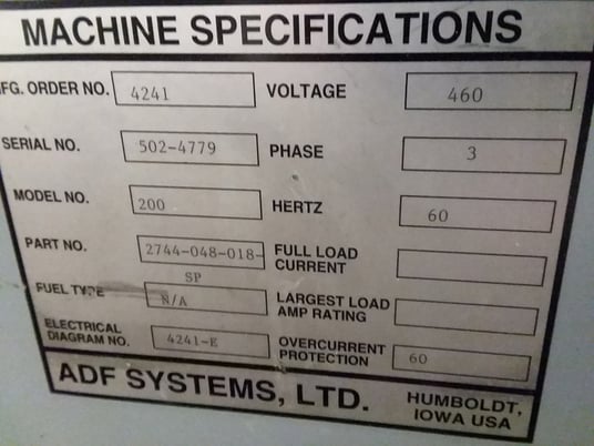 ADF #200, Parts Washer, S/N 502-4779, 2005 - Image 8