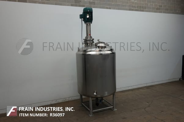 1000 gallon A & B Process Systems, 304 SS/S single wall process tank, 64" dia. x 70" straight wall, 18" OD - Image 1