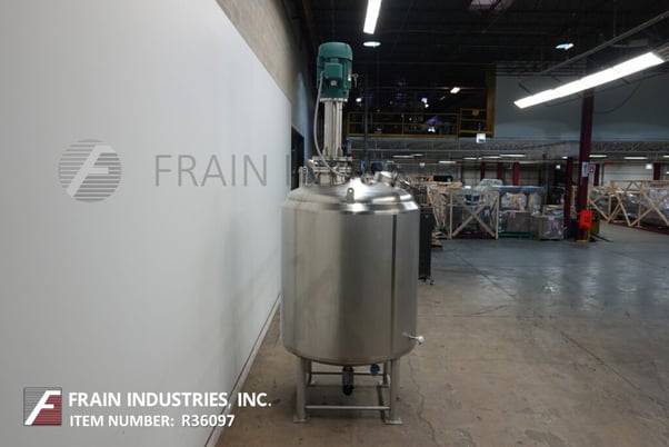 1000 gallon A & B Process Systems, 304 SS/S single wall process tank, 64" dia. x 70" straight wall, 18" OD - Image 3