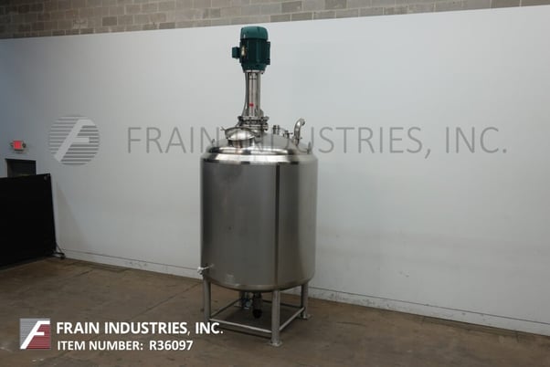 1000 gallon A & B Process Systems, 304 SS/S single wall process tank, 64" dia. x 70" straight wall, 18" OD - Image 5