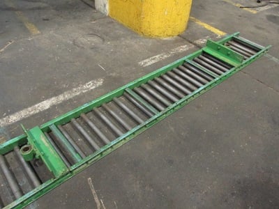 14" wide x 10' long, Roller Conveyor w/ Support Stands - Image 2