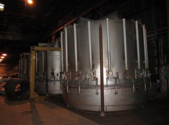 114" width x 110" H Rad-con Wire Bell Annealing Furnace System, 4 bases, 4 furnaces, Natural gas, 1970-1997 - Image 1