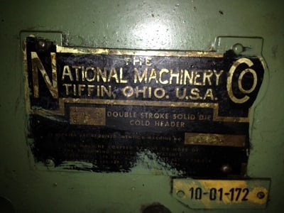 1/8" National, High Speed DSSD Cold Header, 1-1/4" blank, 450 PPM, 3/4" under head, .125" L x 3' W, 1960 - Image 6