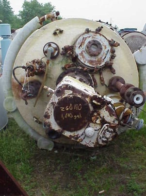 1000 gallon Dedietrich #PTE10, Glass Lined Reactor, 66" Dia. x 6' T/T, 75 PSI @ 500&deg;F, 105 PSI jacket - Image 2