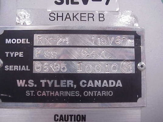 Tyler RX-24, Laboratory Sieve/screener Shaker, Unit has timer, no screens included, 115 V., 60 Hz, base only - Image 2