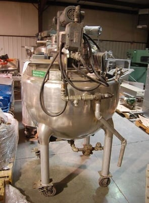 100 gallon Hamilton #SA, Stainless Steel Double Motion Jacketed Mix Kettle, 36" Dia. x approx. 28" deep - Image 4