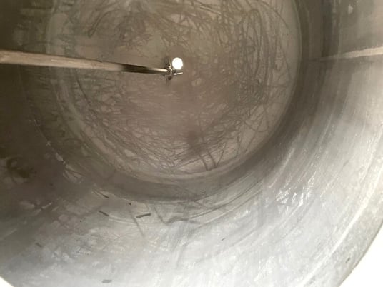 300 gallon Walter Stocklin, Jacketed Stainless Steel Mix Tank, 4' diameter x 3' 4" T/T, Air powered mixer - Image 6