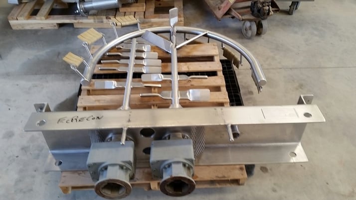 Hamilton, Bridge Mounted 2 HP Sweep Mixer w/ Scraper Blades, New motors included, No kettle available - Image 1
