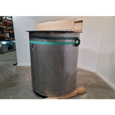 550 gallon Bendel, Stainless Steel liquid mix tank, 54" dia. x 60" straight side, 1-1/2" drain, 72" OH - Image 2