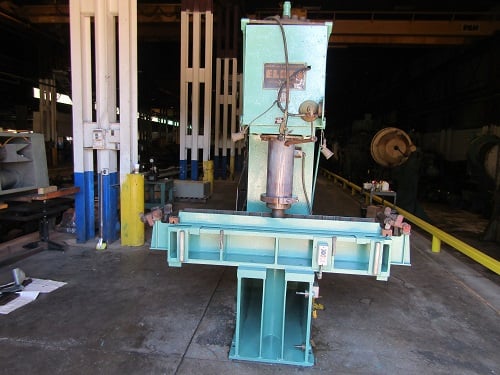 100 Ton, Elmes Hydraulic Straightening Press, 15" throat, 24-1/2" x 21" bed, 4-1/4" RAM diameter - Image 1