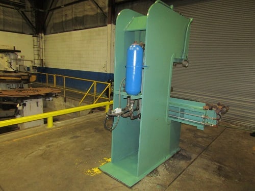 100 Ton, Elmes Hydraulic Straightening Press, 15" throat, 24-1/2" x 21" bed, 4-1/4" RAM diameter - Image 4